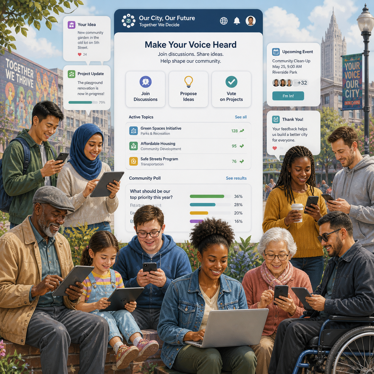 Cómo diseñar plataformas de participación ciudadana accesibles: guía práctica para equipos cívicos